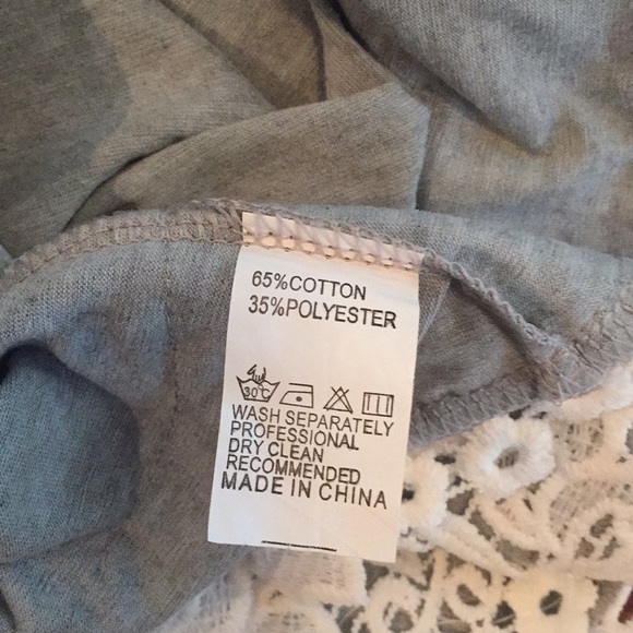 π HOST PICK π NWOT Grey Tee with lace accents - Picture 3 of 3
